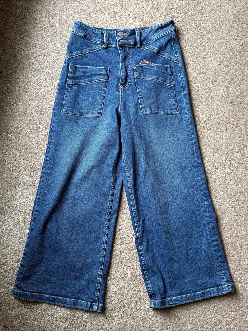 DEAR JOHN Wide Leg High-Waist Blue Denim Jeans